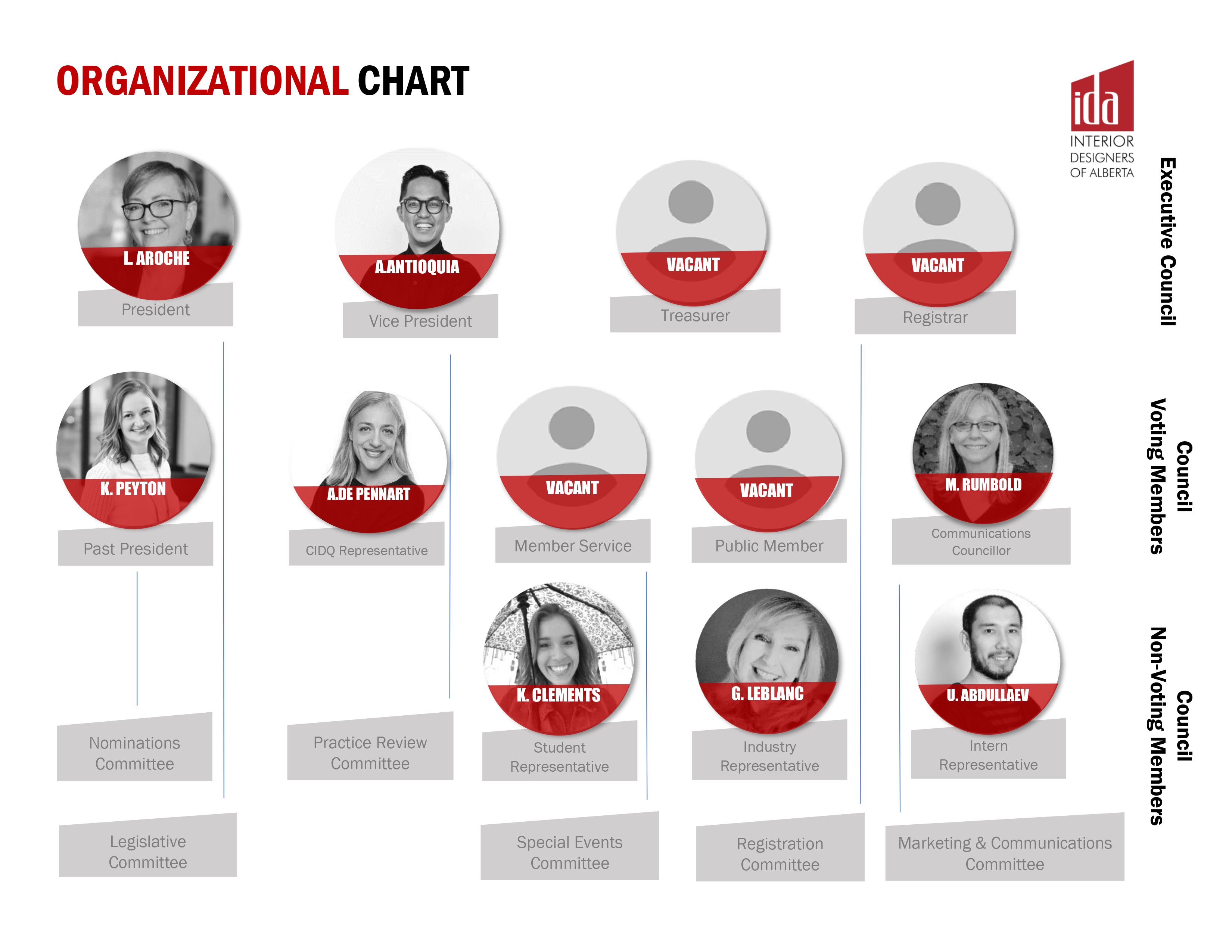IDA organizational chart 2020-2021